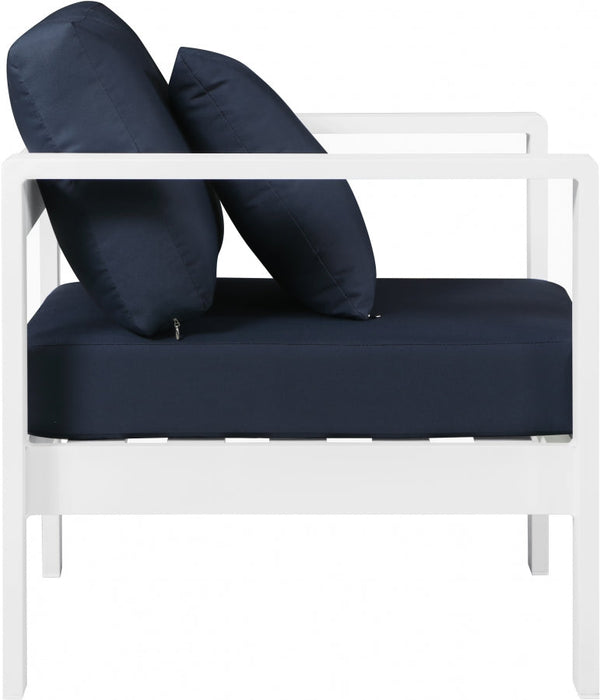 [HOT DEAL] Nizuc Fabric / Foam / Aluminum Navy Outdoor Patio Aluminum Arm Chair