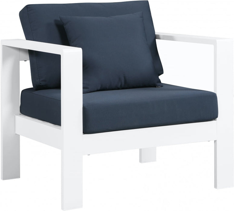 [HOT DEAL] Nizuc Fabric / Foam / Aluminum Navy Outdoor Patio Aluminum Arm Chair