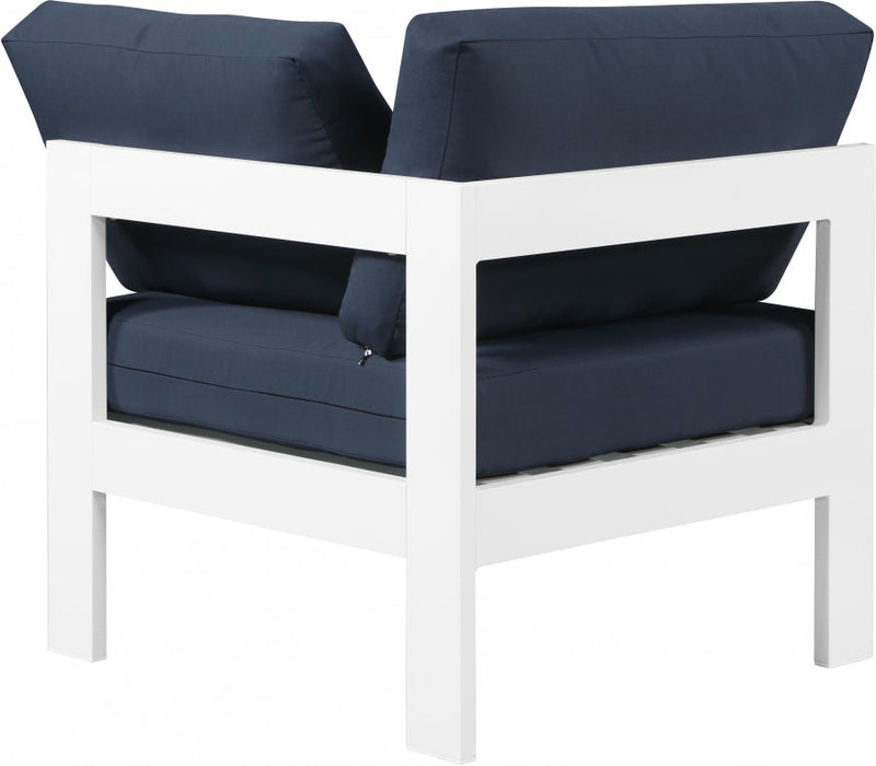 [HOT DEAL] Nizuc Fabric / Foam / Aluminum Navy Outdoor Patio Aluminum Corner Chair