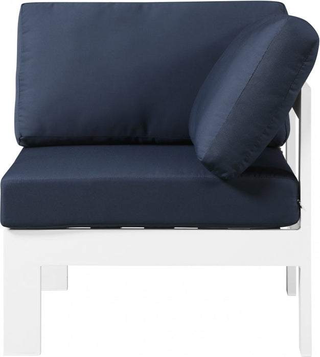 [HOT DEAL] Nizuc Fabric / Foam / Aluminum Navy Outdoor Patio Aluminum Corner Chair