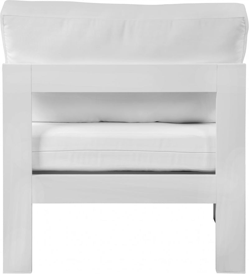 [HOT DEAL] Nizuc Fabric / Foam / Aluminum White Outdoor Patio Aluminum Armless Chair