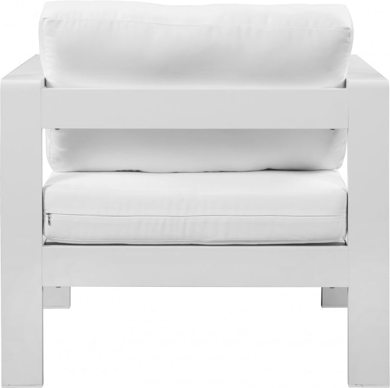 [HOT DEAL] Nizuc Fabric / Foam / Aluminum White Outdoor Patio Aluminum Arm Chair
