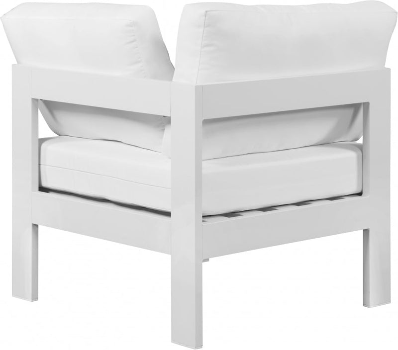 [HOT DEAL] Nizuc Fabric / Foam / Aluminum White Outdoor Patio Aluminum Corner Chair