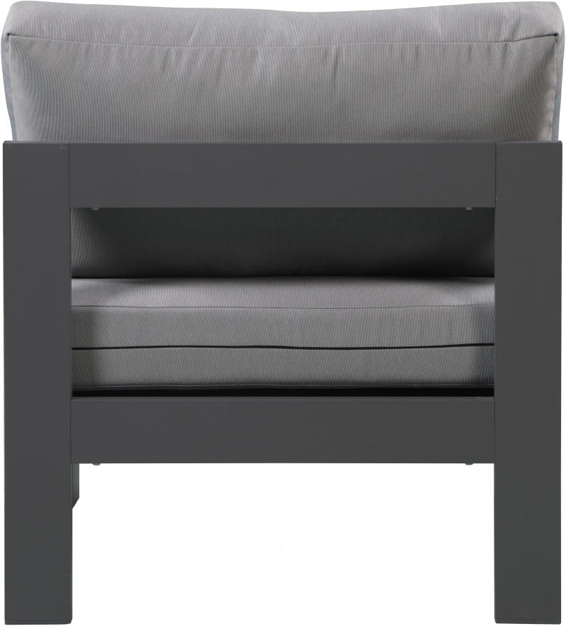 [HOT DEAL] Nizuc Fabric / Foam / Aluminum Grey Outdoor Patio Aluminum Armless Chair