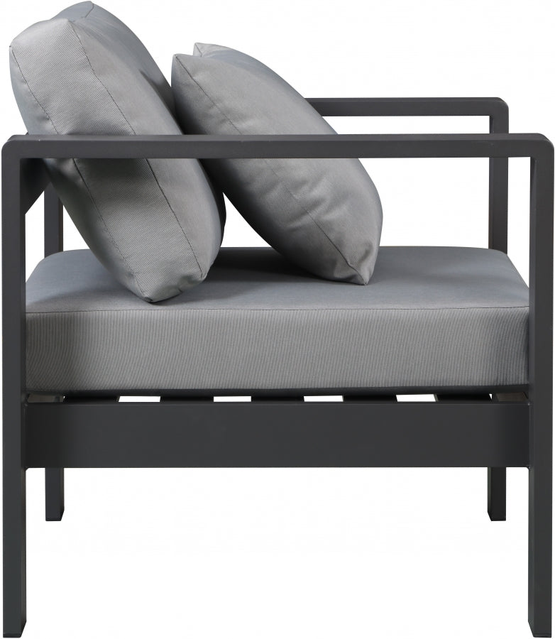 [HOT DEAL] Nizuc Fabric / Foam / Aluminum Grey Outdoor Patio Aluminum Arm Chair
