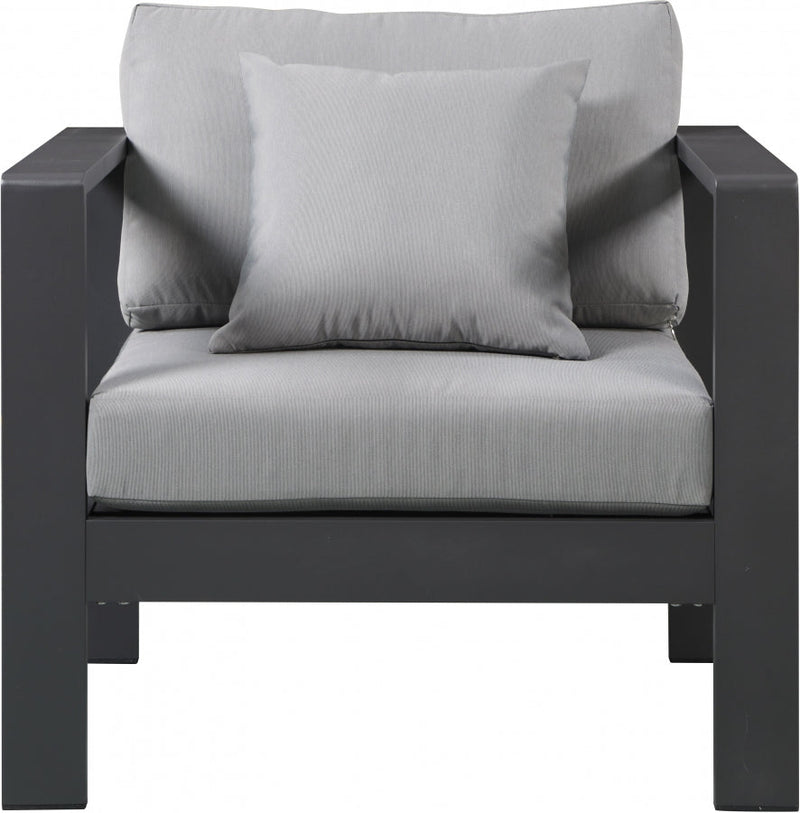 [HOT DEAL] Nizuc Fabric / Foam / Aluminum Grey Outdoor Patio Aluminum Arm Chair