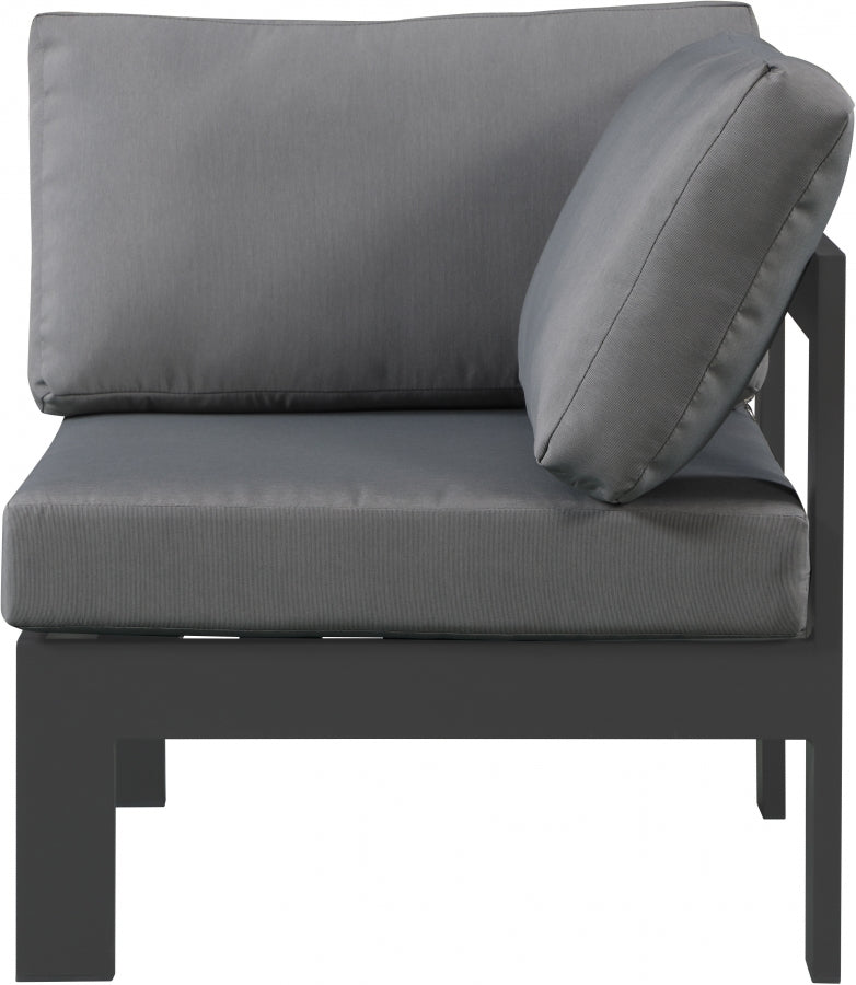 [HOT DEAL] Nizuc Fabric / Foam / Aluminum Grey Outdoor Patio Aluminum Corner Chair