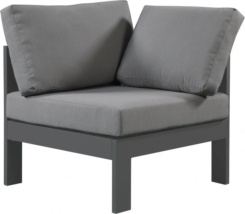 [HOT DEAL] Nizuc Fabric / Foam / Aluminum Grey Outdoor Patio Aluminum Corner Chair