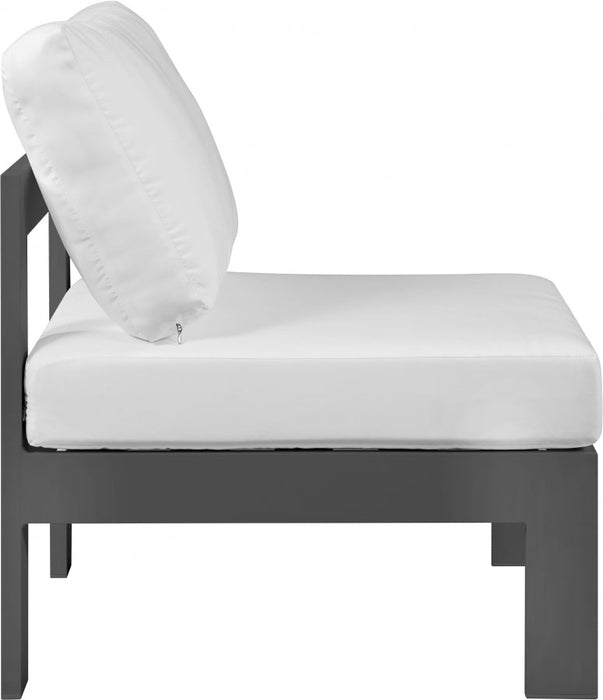 [HOT DEAL] Nizuc Fabric / Foam / Aluminum White Outdoor Patio Aluminum Armless Chair