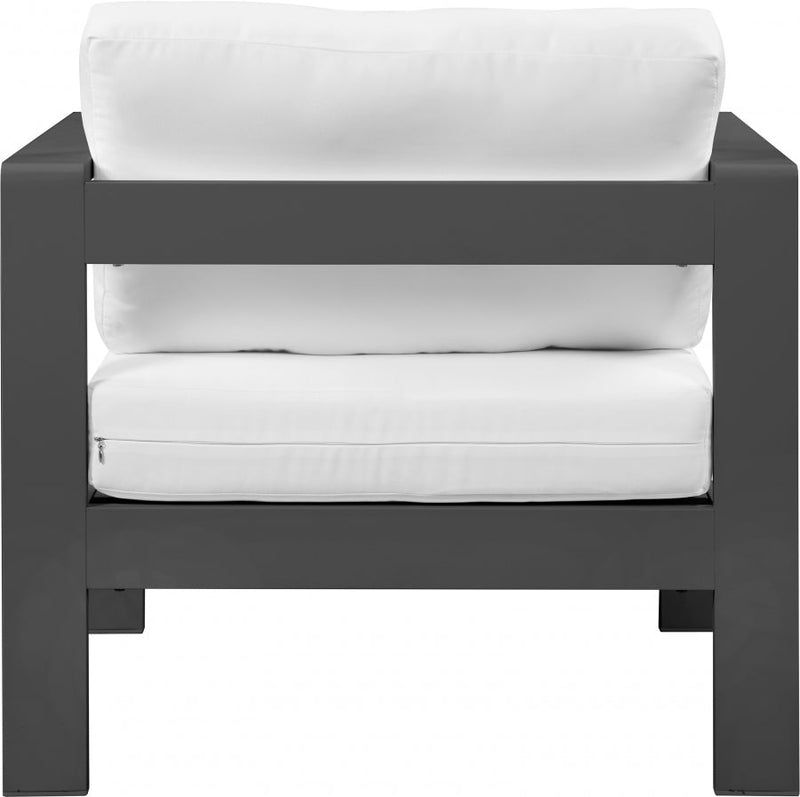 [HOT DEAL] Nizuc Fabric / Foam / Aluminum White Outdoor Patio Aluminum Arm Chair