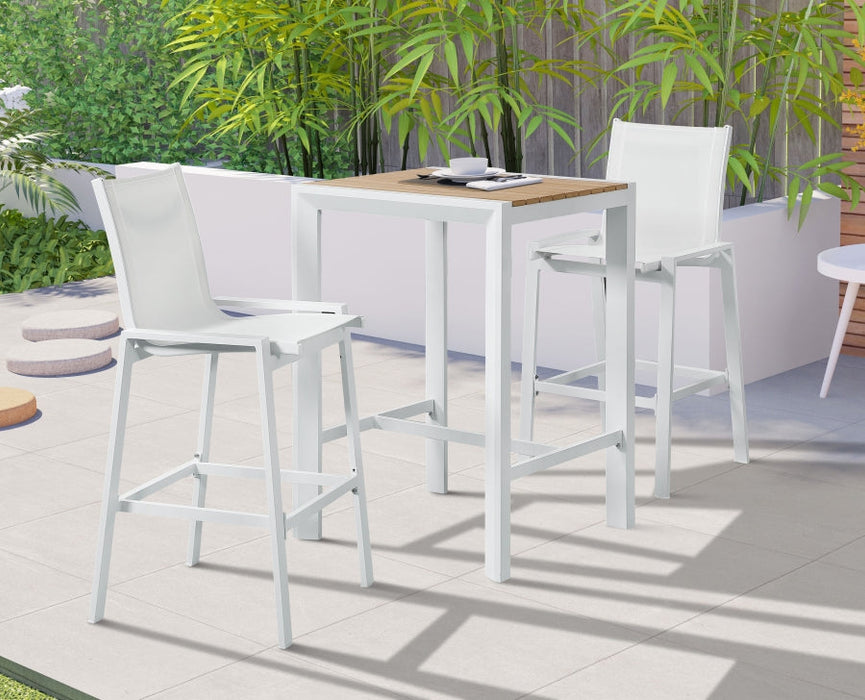 [HOT DEAL] Nizuc Aluminum / Polywood Brown Outdoor Patio Aluminum Square Bar Table