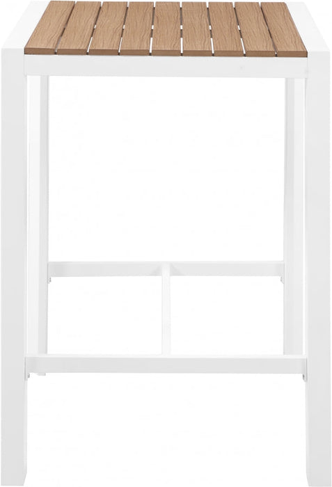 [HOT DEAL] Nizuc Aluminum / Polywood Brown Outdoor Patio Aluminum Square Bar Table