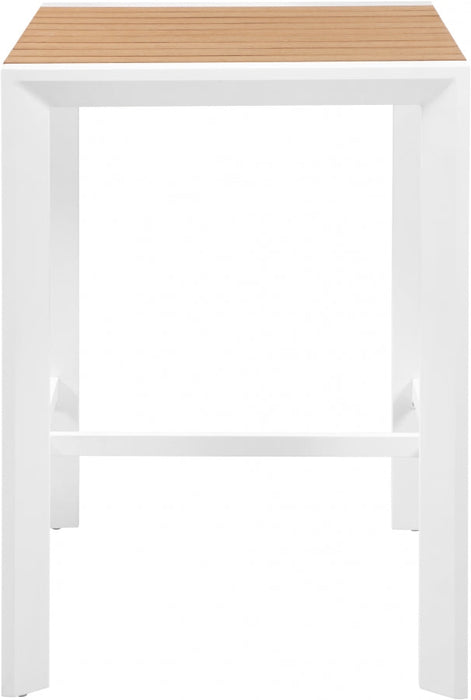 [HOT DEAL] Nizuc Aluminum / Polywood Brown Outdoor Patio Aluminum Square Bar Table