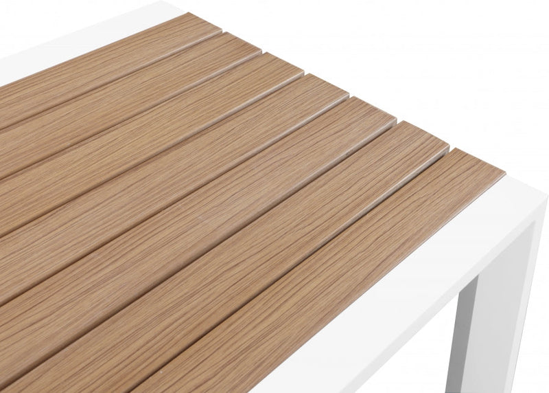 [HOT DEAL] Nizuc Aluminum / Polywood Brown Outdoor Patio Aluminum Square Bar Table
