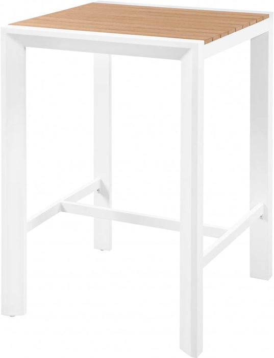 [HOT DEAL] Nizuc Aluminum / Polywood Brown Outdoor Patio Aluminum Square Bar Table