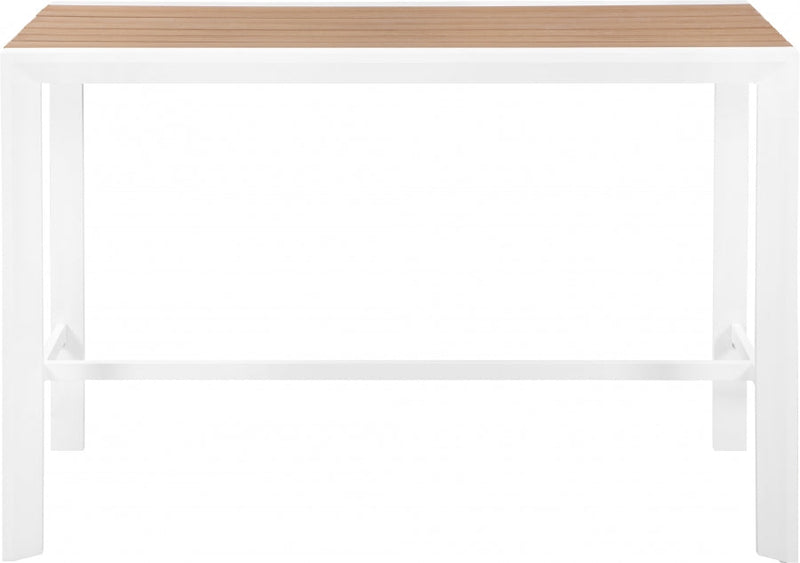 [HOT DEAL] Nizuc Aluminum / Polywood Brown Outdoor Patio Aluminum Rectangle Bar Table