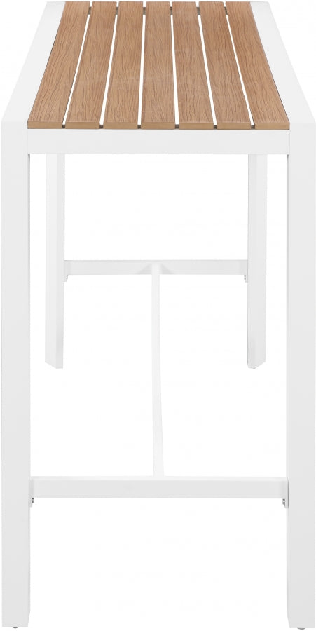 [HOT DEAL] Nizuc Aluminum / Polywood Brown Outdoor Patio Aluminum Rectangle Bar Table