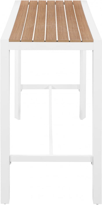 [HOT DEAL] Nizuc Aluminum / Polywood Brown Outdoor Patio Aluminum Rectangle Bar Table