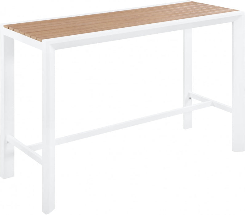 [HOT DEAL] Nizuc Aluminum / Polywood Brown Outdoor Patio Aluminum Rectangle Bar Table