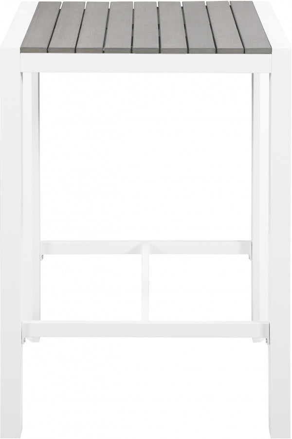 [HOT DEAL] Nizuc Aluminum / Polywood Grey Outdoor Patio Aluminum Square Bar Table