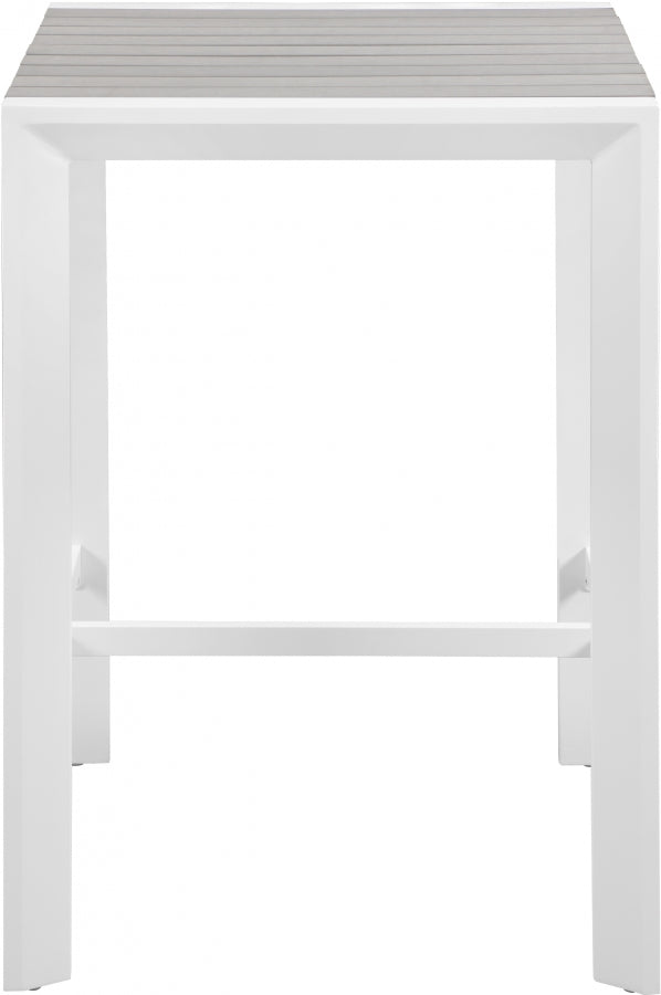[HOT DEAL] Nizuc Aluminum / Polywood Grey Outdoor Patio Aluminum Square Bar Table