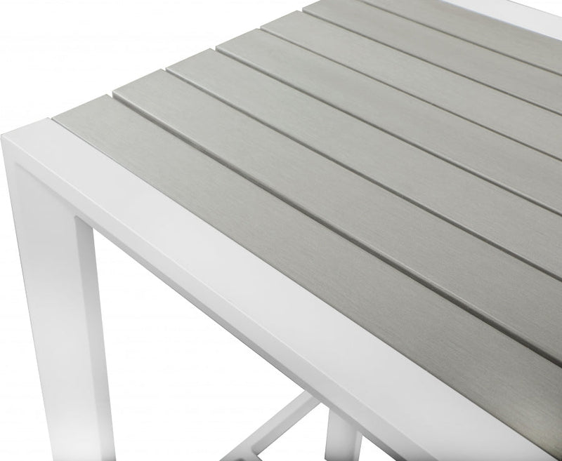 [HOT DEAL] Nizuc Aluminum / Polywood Grey Outdoor Patio Aluminum Square Bar Table