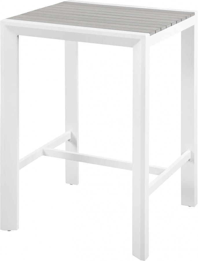 [HOT DEAL] Nizuc Aluminum / Polywood Grey Outdoor Patio Aluminum Square Bar Table
