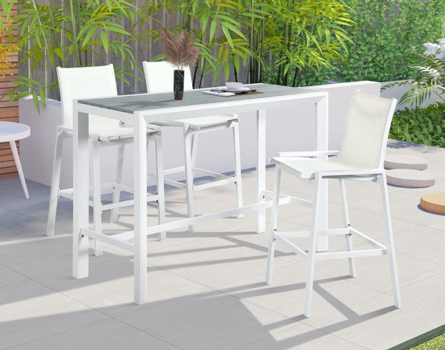 [HOT DEAL] Nizuc Aluminum / Polywood Grey Outdoor Patio Aluminum Rectangle Bar Table