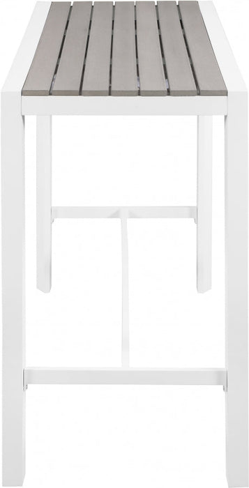 [HOT DEAL] Nizuc Aluminum / Polywood Grey Outdoor Patio Aluminum Rectangle Bar Table