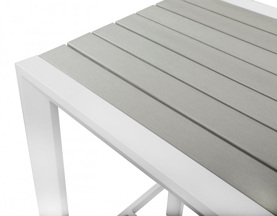 [HOT DEAL] Nizuc Aluminum / Polywood Grey Outdoor Patio Aluminum Rectangle Bar Table