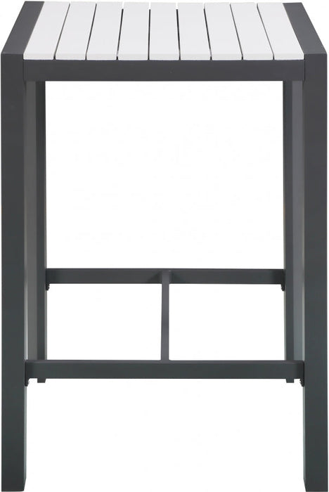 [HOT DEAL] Nizuc Aluminum / Polywood White Outdoor Patio Aluminum Square Bar Table