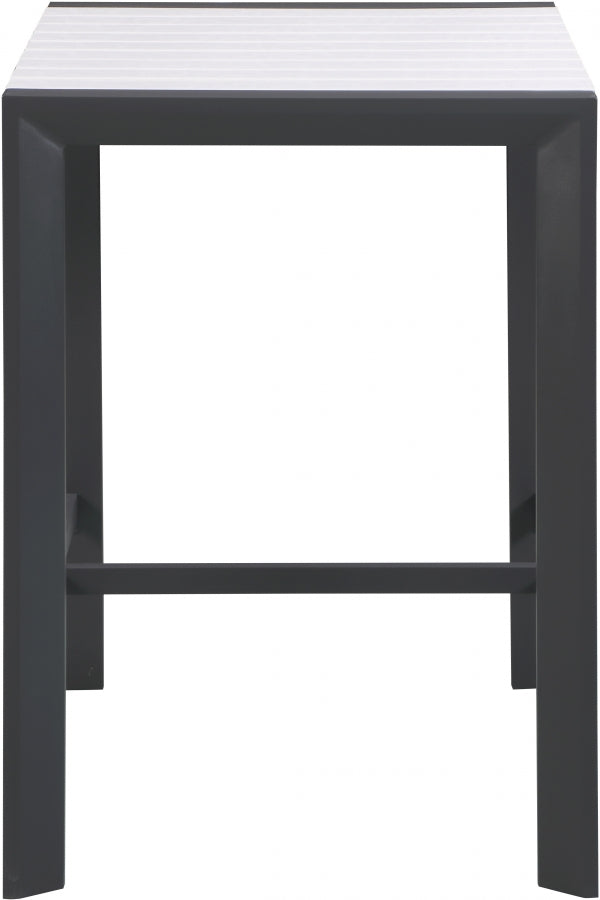 [HOT DEAL] Nizuc Aluminum / Polywood White Outdoor Patio Aluminum Square Bar Table