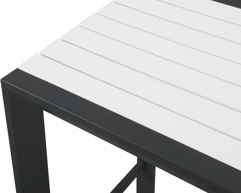 [HOT DEAL] Nizuc Aluminum / Polywood White Outdoor Patio Aluminum Square Bar Table