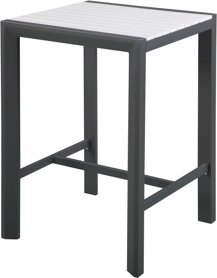 [HOT DEAL] Nizuc Aluminum / Polywood White Outdoor Patio Aluminum Square Bar Table