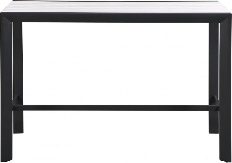 [HOT DEAL] Nizuc Aluminum / Polywood White Outdoor Patio Aluminum Rectangle Bar Table