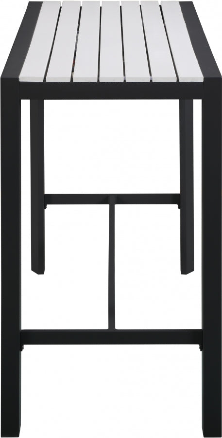 [HOT DEAL] Nizuc Aluminum / Polywood White Outdoor Patio Aluminum Rectangle Bar Table