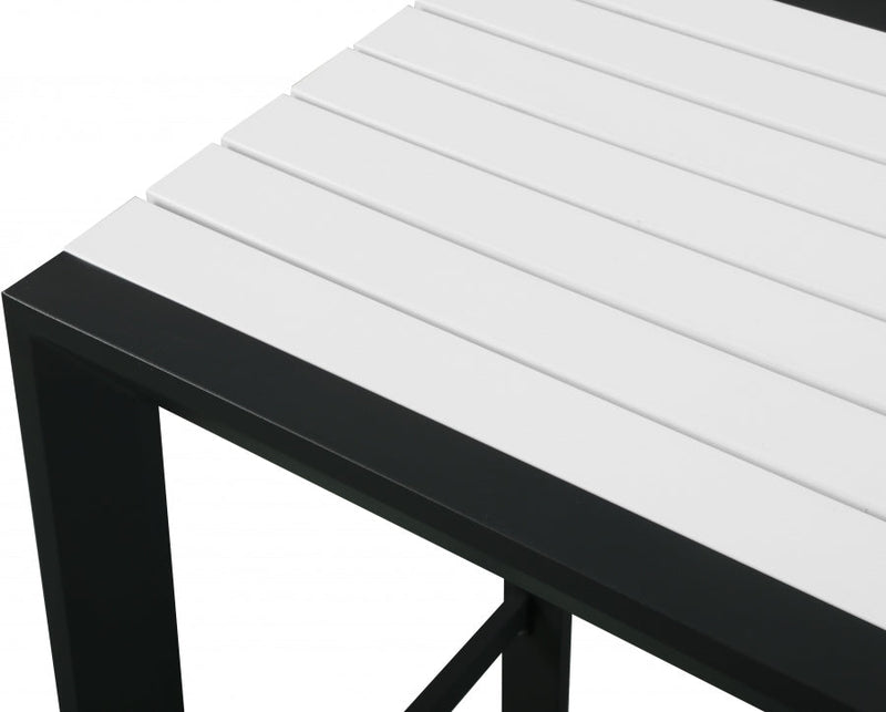 [HOT DEAL] Nizuc Aluminum / Polywood White Outdoor Patio Aluminum Rectangle Bar Table