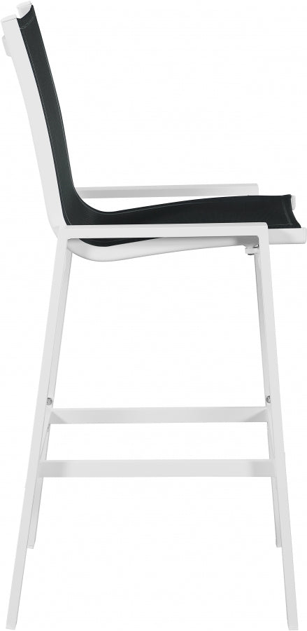 [HOT DEAL] Nizuc Mesh / Aluminum Black Outdoor Patio Aluminum Mesh Barstool (Set of 2)