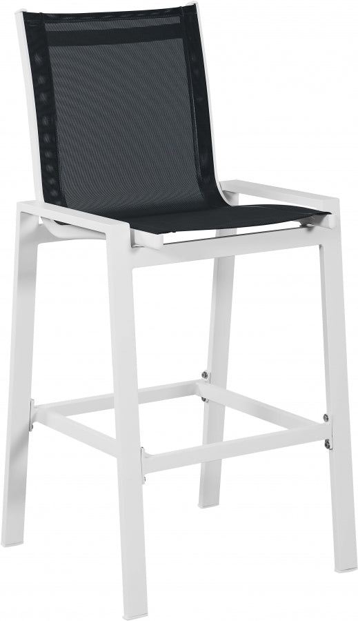 [HOT DEAL] Nizuc Mesh / Aluminum Black Outdoor Patio Aluminum Mesh Barstool (Set of 2)