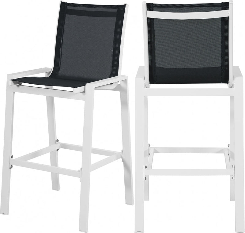 [HOT DEAL] Nizuc Mesh / Aluminum Black Outdoor Patio Aluminum Mesh Barstool (Set of 2)