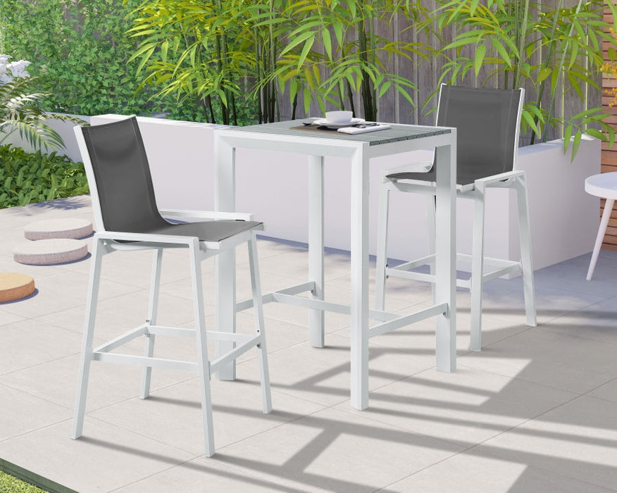 [HOT DEAL] Nizuc Mesh / Aluminum Grey Outdoor Patio Aluminum Mesh Barstool (Set of 2)