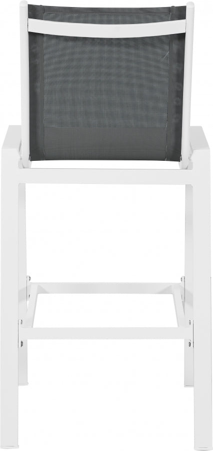 [HOT DEAL] Nizuc Mesh / Aluminum Grey Outdoor Patio Aluminum Mesh Barstool (Set of 2)