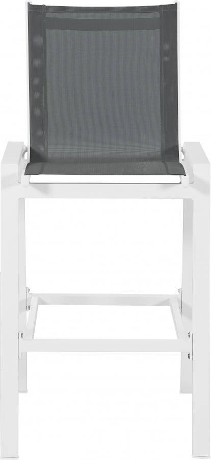 [HOT DEAL] Nizuc Mesh / Aluminum Grey Outdoor Patio Aluminum Mesh Barstool (Set of 2)