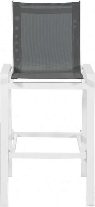 [HOT DEAL] Nizuc Mesh / Aluminum Grey Outdoor Patio Aluminum Mesh Barstool (Set of 2)