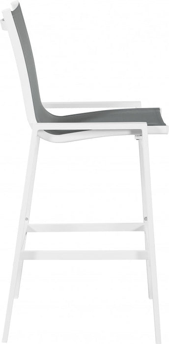 [HOT DEAL] Nizuc Mesh / Aluminum Grey Outdoor Patio Aluminum Mesh Barstool (Set of 2)