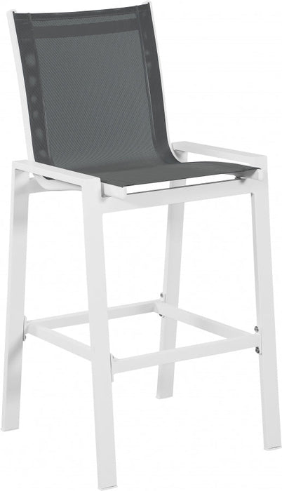[HOT DEAL] Nizuc Mesh / Aluminum Grey Outdoor Patio Aluminum Mesh Barstool (Set of 2)