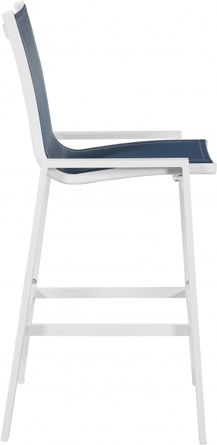 [HOT DEAL] Nizuc Mesh / Aluminum Navy Outdoor Patio Aluminum Mesh Barstool (Set of 2)