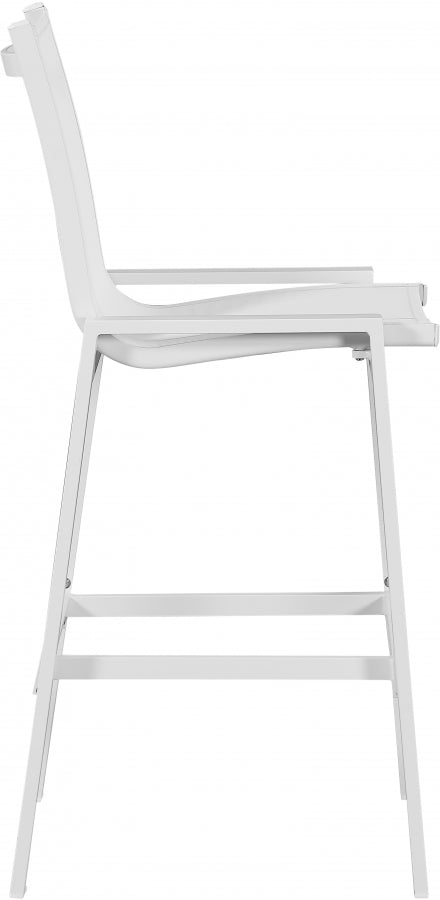 [HOT DEAL] Nizuc Mesh / Aluminum White Outdoor Patio Aluminum Mesh Barstool (Set of 2)
