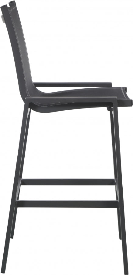 [HOT DEAL] Nizuc Mesh / Aluminum Black Outdoor Patio Aluminum Mesh Barstool (Set of 2)