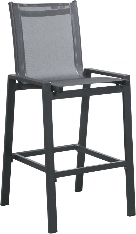 [HOT DEAL] Nizuc Mesh / Aluminum Black Outdoor Patio Aluminum Mesh Barstool (Set of 2)